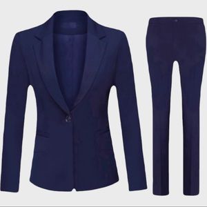 Beautiful blue slim fit pant suit.
